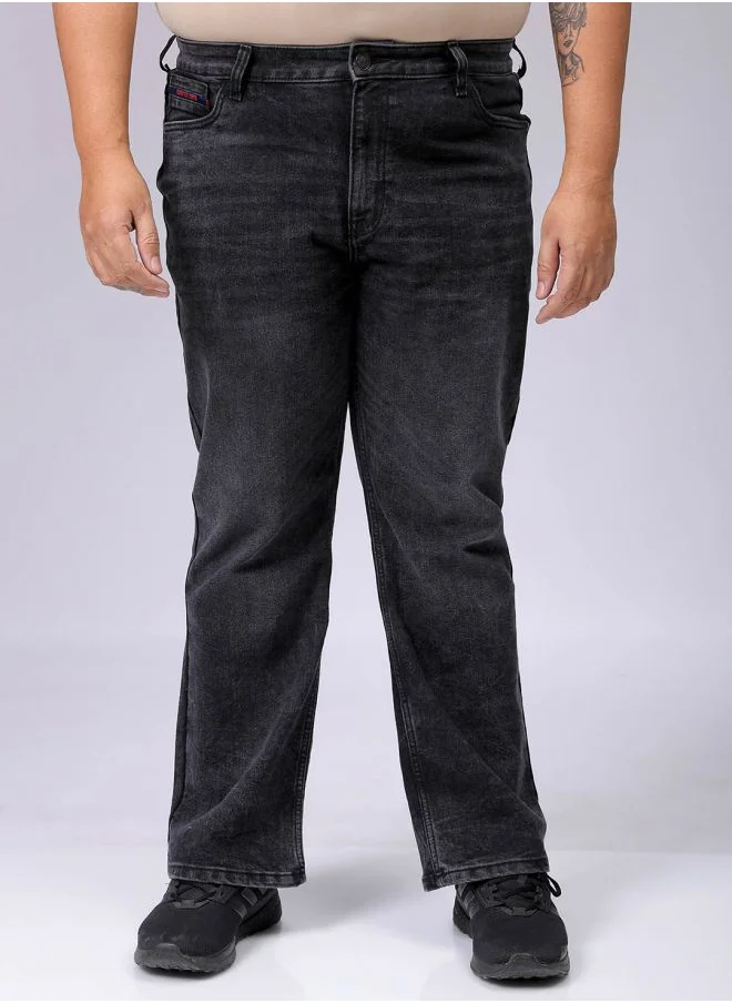 HARDSODA Men Plus Size Bootcut Solid Mid-Rise Stretchable Jeans