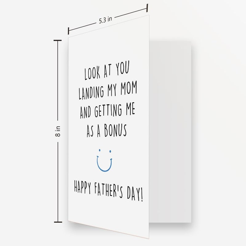OJsensai Funny Stepdad Fathers Day Card from Step Son Daughter, Gifts for Bonus Dad, Happy Fathers Day for Step Dad - Image 2
