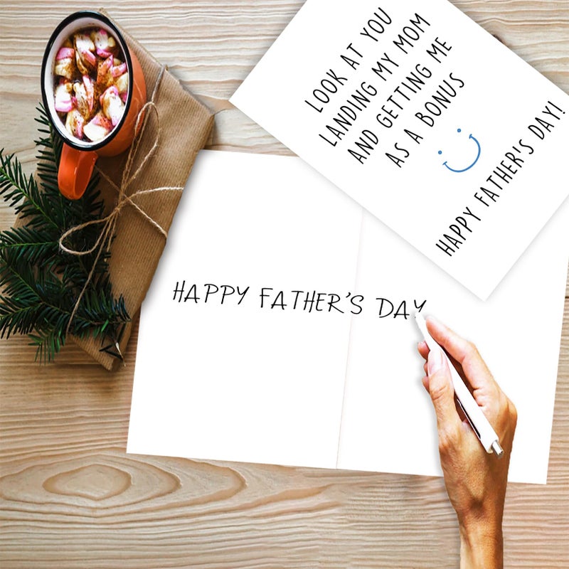 OJsensai Funny Stepdad Fathers Day Card from Step Son Daughter, Gifts for Bonus Dad, Happy Fathers Day for Step Dad - Image 5