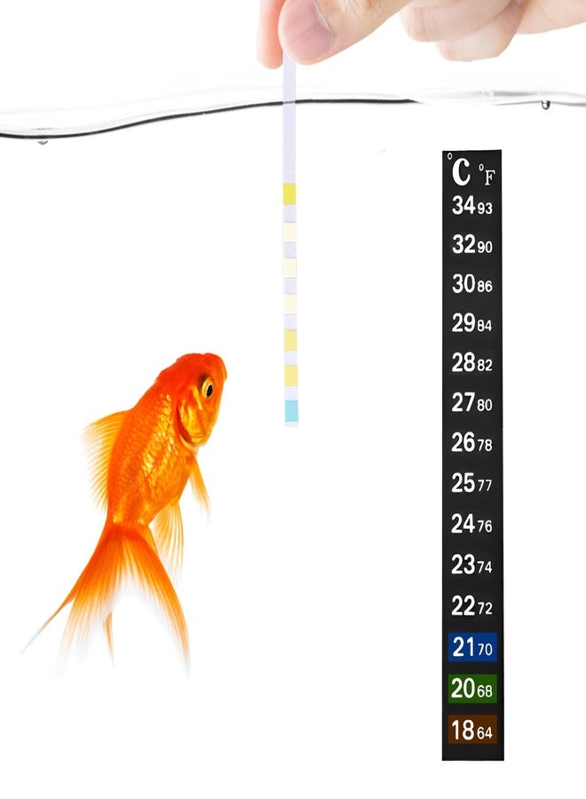 SunGrow Test Kit for Aquarium, Accurate Water Quality Monitoring, Essential Tool for Fish Keepers and Tank Maintenance, 1 Bottle with 100 Strips & 3-Piece Sticker Thermometer, 1 Set Per Pack - Image 3