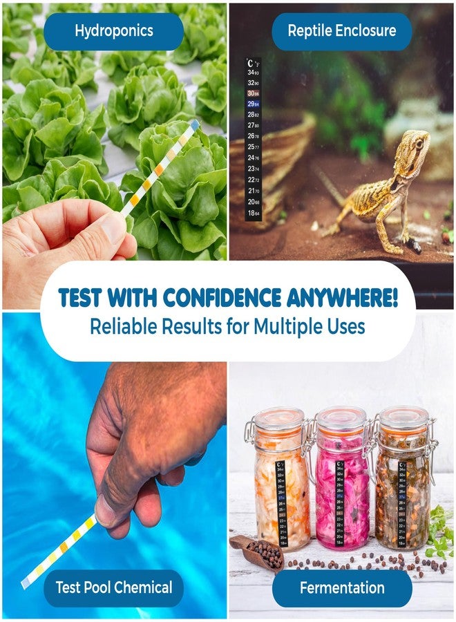 SunGrow Test Kit for Aquarium, Accurate Water Quality Monitoring, Essential Tool for Fish Keepers and Tank Maintenance, 1 Bottle with 100 Strips & 3-Piece Sticker Thermometer, 1 Set Per Pack - Image 5