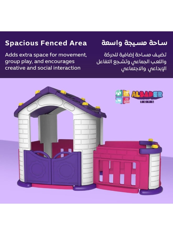 AL BADER ALBADER Children's Playhouse, Playground for Kids, Playset With Courtyard For Boys And Girls, Indoor And Outdoor Garden Toys, Interactive Play, Made Of Durable Plastic, Big Children House - Image 4
