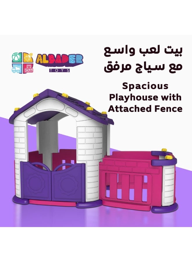 AL BADER ALBADER Children's Playhouse, Playground for Kids, Playset With Courtyard For Boys And Girls, Indoor And Outdoor Garden Toys, Interactive Play, Made Of Durable Plastic, Big Children House - Image 2