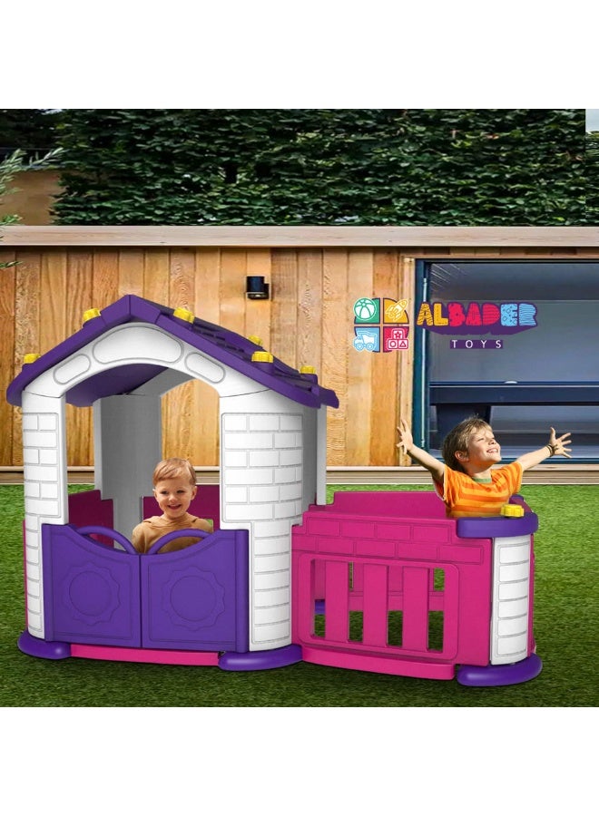 AL BADER ALBADER Children's Playhouse, Playground for Kids, Playset With Courtyard For Boys And Girls, Indoor And Outdoor Garden Toys, Interactive Play, Made Of Durable Plastic, Big Children House - Image 5