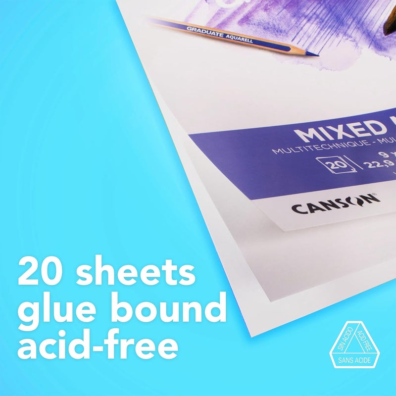 Canson Graduate Mixed Media Pad Foldover 11x14 inch 20 Sheets  Artist Paper for Adults and Students  Watercolors Mixed Media Markers and Art Journaling - Image 3