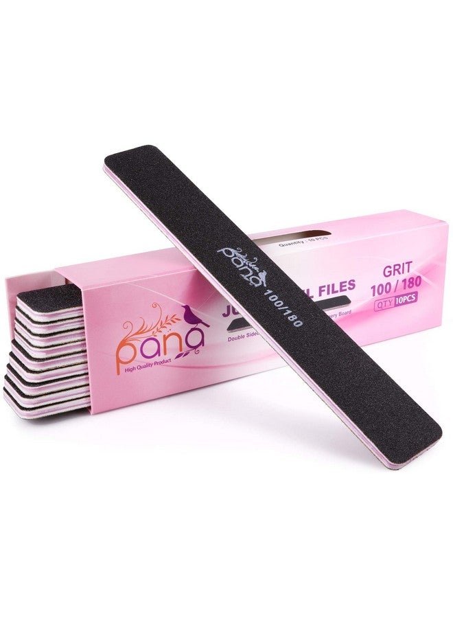 Pana S - Pana Jumbo Double-Sided Emery Nail File For Manicure, Pedicure, Natural, And Acrylic Nails - Black (Grit 100/180) - Image 1