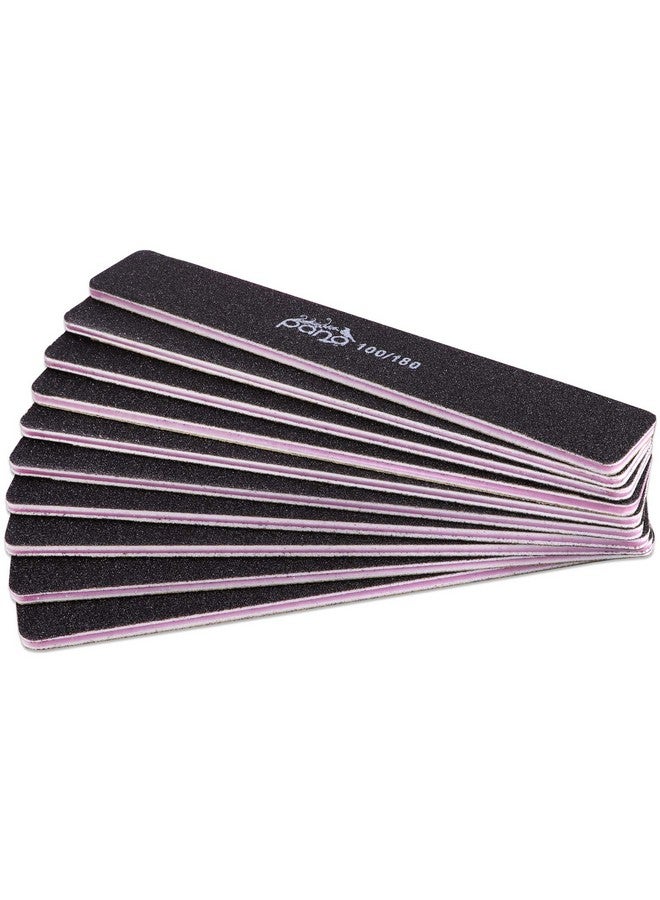 Pana S - Pana Jumbo Double-Sided Emery Nail File For Manicure, Pedicure, Natural, And Acrylic Nails - Black (Grit 100/180) - Image 3