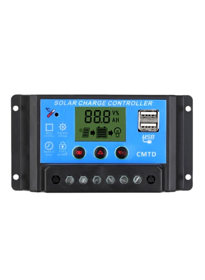 Solar Charge Controller With LCD 12V/24V Black/Blue 13x2.5x6.8centimeter - Image 1