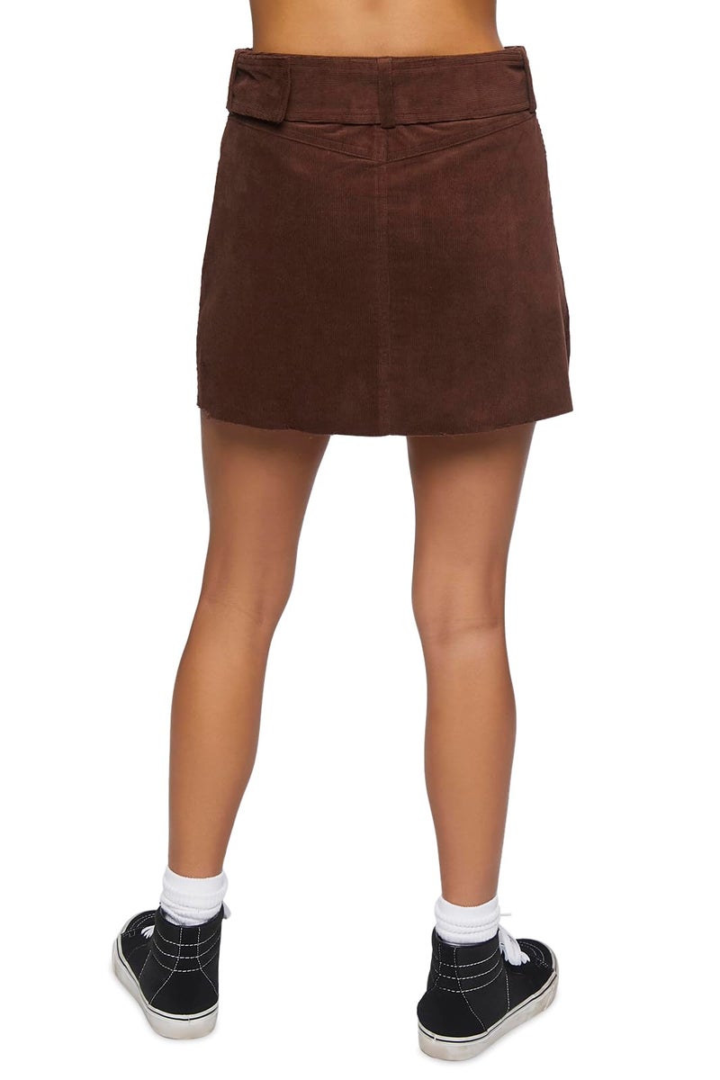 Forever 21 Belted Mini Skirt Chocolate Small - Image 4