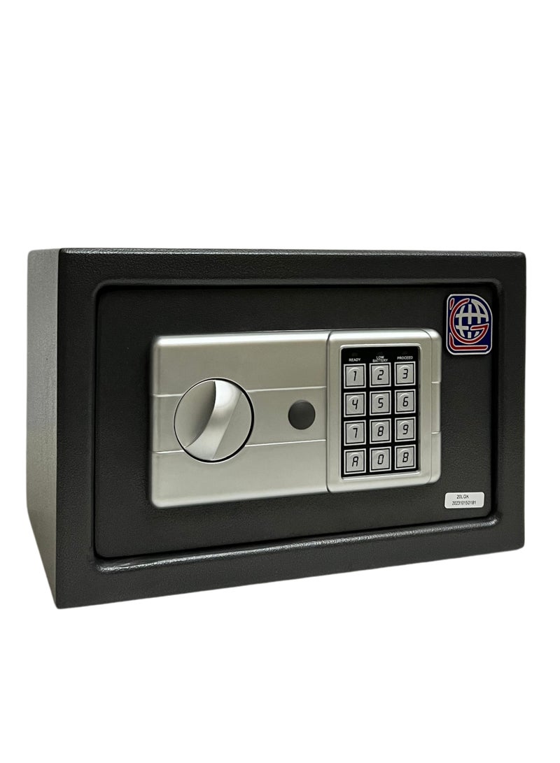 LOTFY GROUP LG Safebox Code- 20LGK- 20*31*20CM- Black Gray Colour- Home Office Safe Box- Electronic Lock- Key Lock  - Image 1