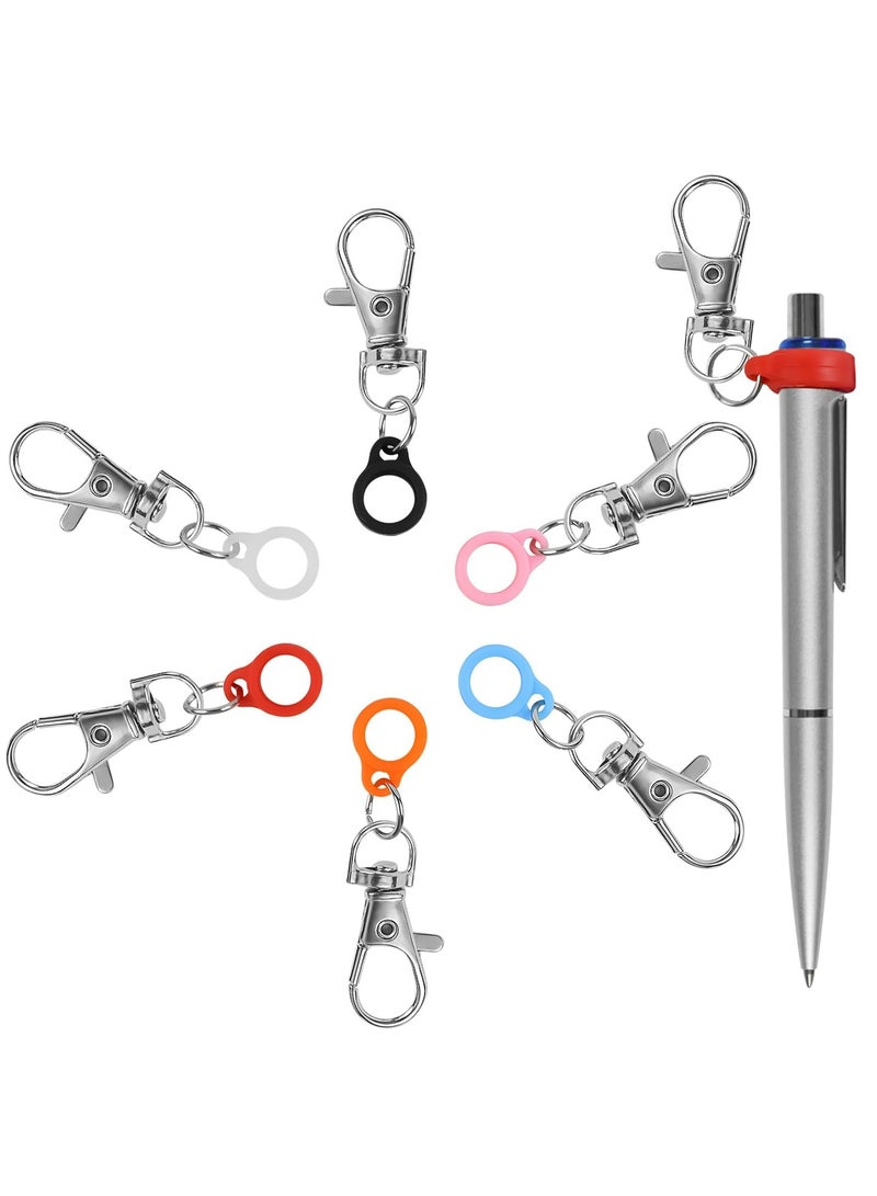 CMGTYYD 6Pcs Retractable Pen Holder,Silicone Pen Lanyard Clip,Adjustable Badge Reel Accessories Pen Holder for Lanyard,Pen Lanyard Lanyard with Clip Lanyard Pen Holder Hang on Backpack,Wallet(Random color) - Image 1