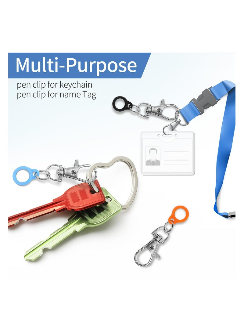 CMGTYYD 6Pcs Retractable Pen Holder,Silicone Pen Lanyard Clip,Adjustable Badge Reel Accessories Pen Holder for Lanyard,Pen Lanyard Lanyard with Clip Lanyard Pen Holder Hang on Backpack,Wallet(Random color) - Image 3