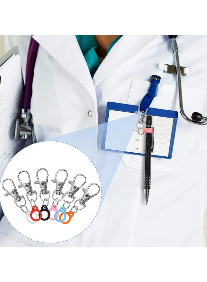 CMGTYYD 6Pcs Retractable Pen Holder,Silicone Pen Lanyard Clip,Adjustable Badge Reel Accessories Pen Holder for Lanyard,Pen Lanyard Lanyard with Clip Lanyard Pen Holder Hang on Backpack,Wallet(Random color) - Image 4