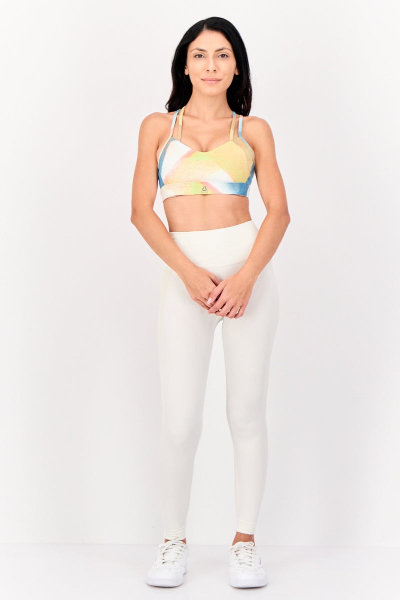 Reebok سوتيان رياضي مبطن للنساء بشعار العلامة التجارية، متعدد الألوان - Image 4