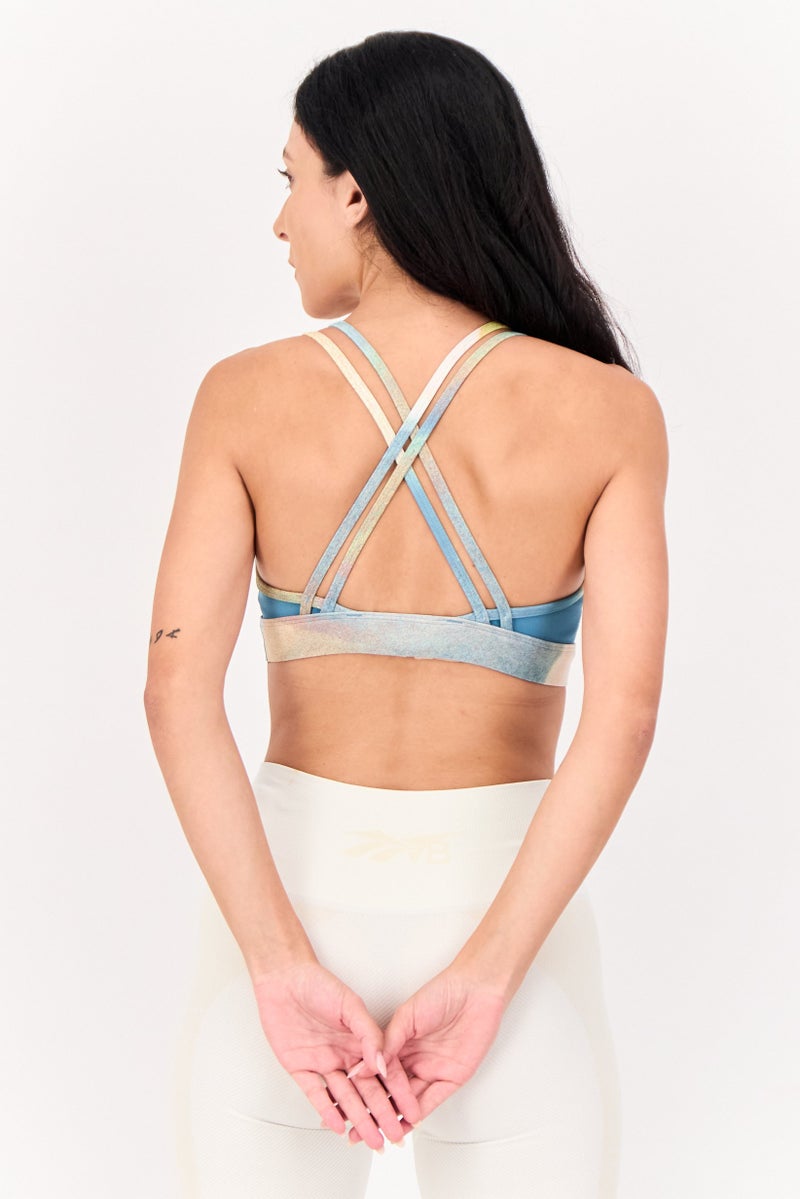 Reebok سوتيان رياضي مبطن للنساء بشعار العلامة التجارية، متعدد الألوان - Image 3