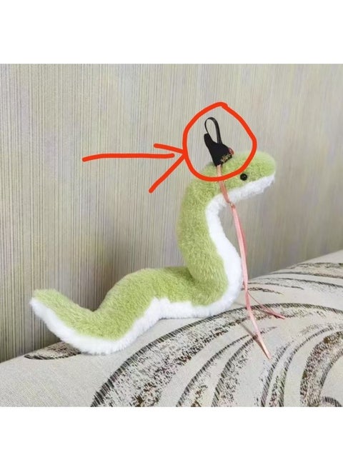Yuan Key Code Kite Little Snake Plush Doll Cute Little Snake Small Bamboo Leaf Green As Kite With Hat-Specifications:Green Snake