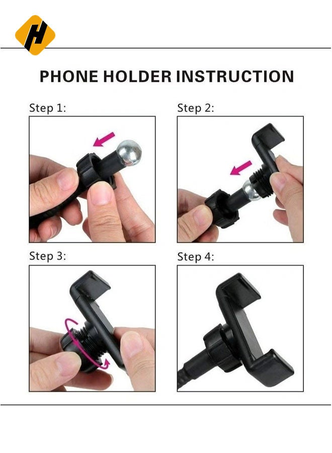 HuHa Shopping Selfie Ring Light with Stand & Cell Phone Holder, 3 Light Modes & 10 Level Brightness for Live Stream/Makeup, Flexible Arm Compatible with iPhone&Android Phones  - Image 4