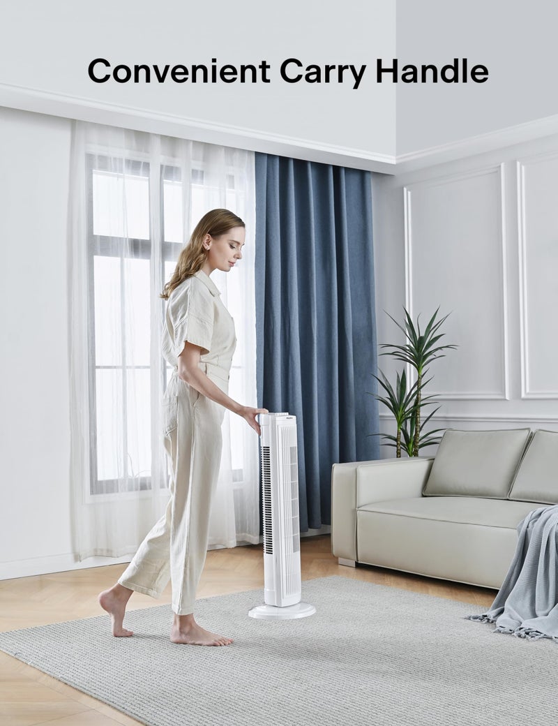 PELONIS 30 Inch Oscillating Tower Fan with 3 Speed Settings and Auto-off Timer, Standing Fan PFT28A2BWW, White - Image 4
