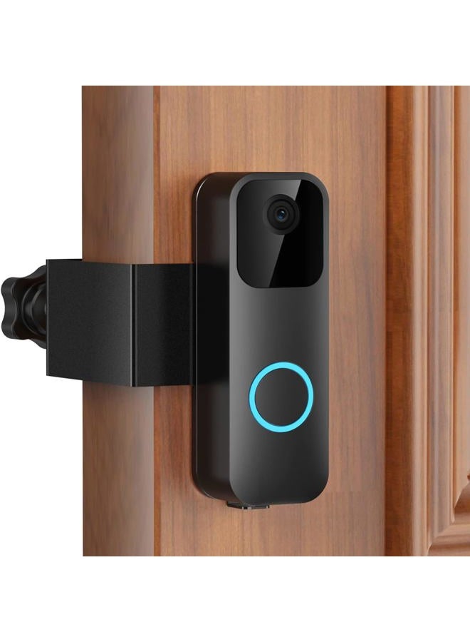 KTCEFE Anti-Theft Blink Video Doorbell Door Mount, No Drilling High Quality Stainless & Aluminum Video Camera Doorbell Mount for Apartment Renters Home Office Room (Black) - Image 1