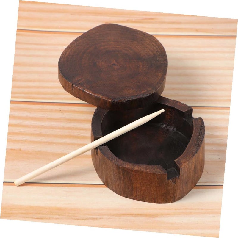 Vintage Solid Wood Ashtray Smoking Tray Home Decor for Bar Cafe Restaurant Tabletop - Image 5