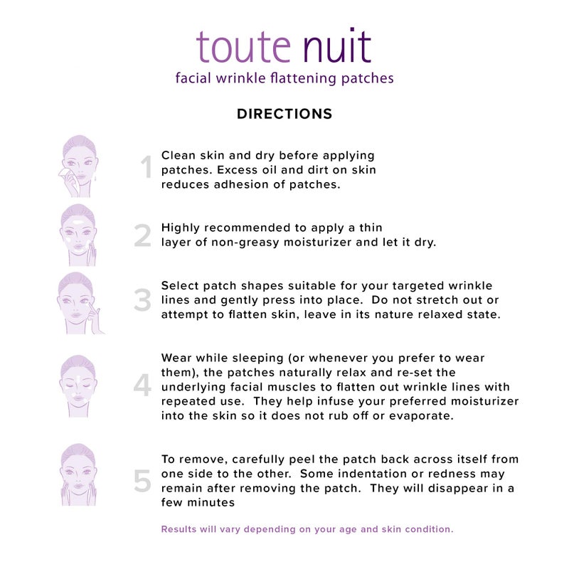 Toute Nuit by Mimiko Inc. Toute Nuit Wrinkle Patches â€“ Triangle â€“ Face Tape for Forehead, Eyes & Lips â€“ Hypoallergenic Anti Wrinkle Patches â€“ 45 Count, Made in USA - Image 5