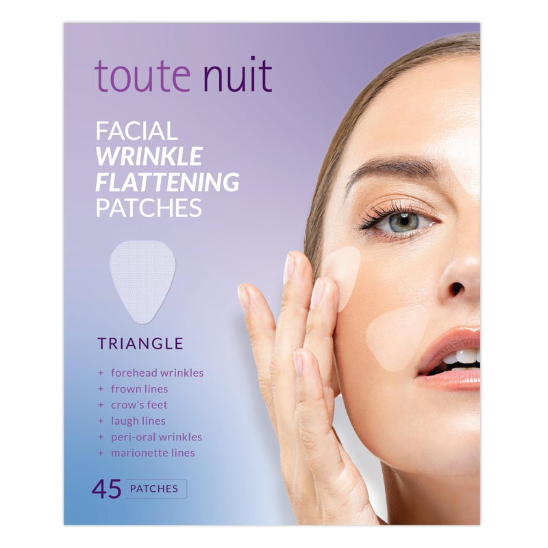 Toute Nuit by Mimiko Inc. Toute Nuit Wrinkle Patches â€“ Triangle â€“ Face Tape for Forehead, Eyes & Lips â€“ Hypoallergenic Anti Wrinkle Patches â€“ 45 Count, Made in USA - Image 1