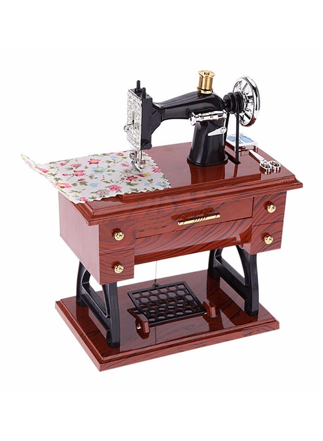 Vintage Mini Sewing Machine Music Box Multicolour 30.0x25.0x5.0cm - Image 1