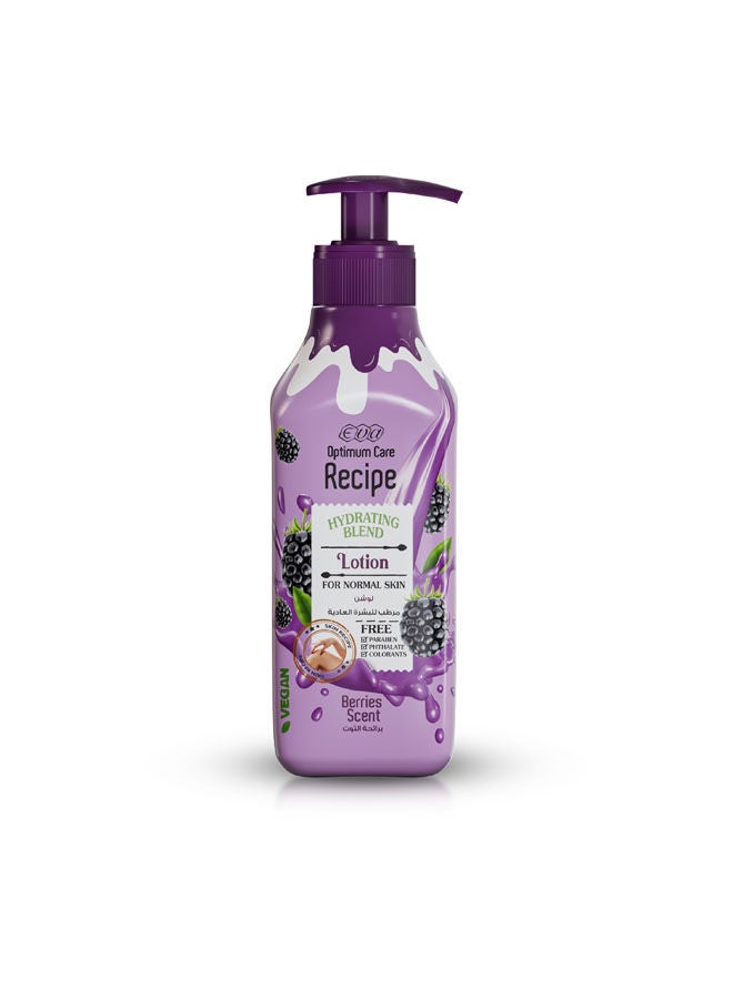 Optimum Care Recipe Hydrating Blend Lotion For Normal Skin Berries Scent