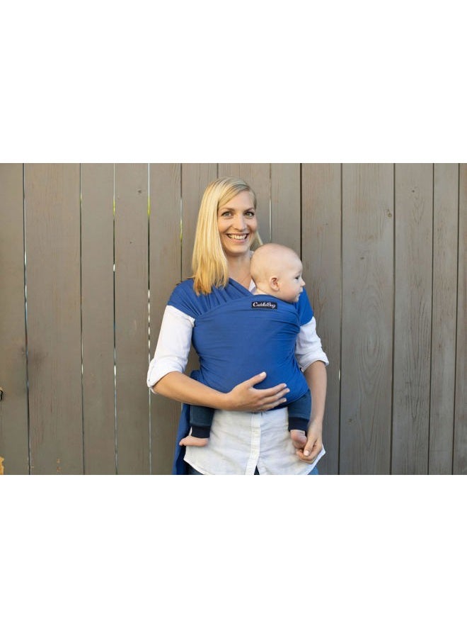 Cuddle Bug 9-in-1 Baby Wrap Sling + Carrier - Newborns & Toddlers up to 36 lbs - Hands Free - Gentle, Stretch Fabric - Ideal for Baby Showers - One Size Fits All (Blue) - Image 2