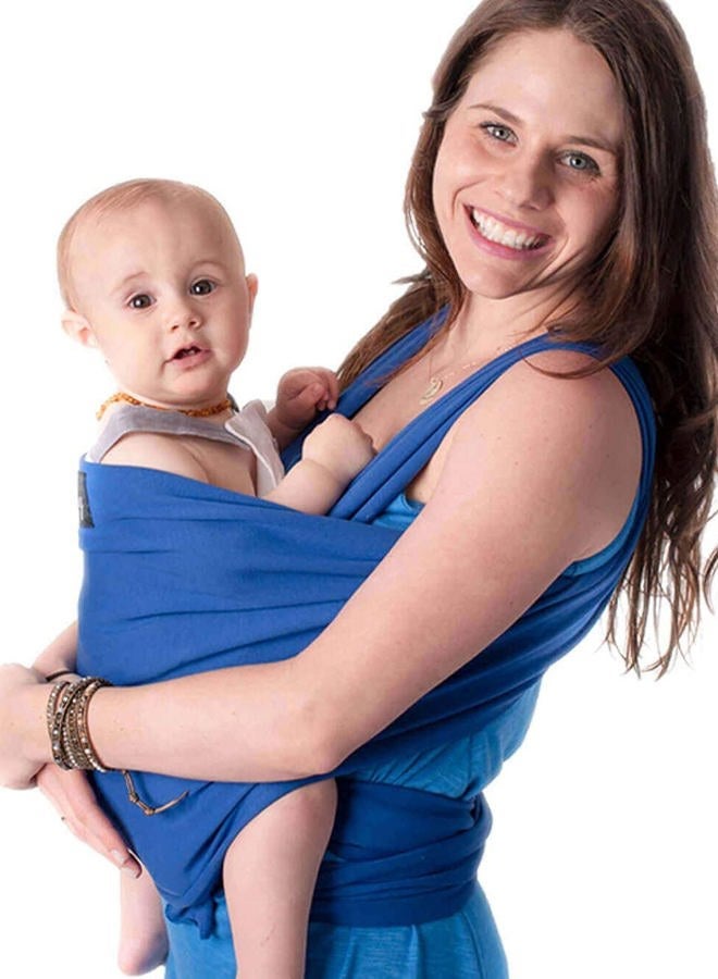 Cuddle Bug 9-in-1 Baby Wrap Sling + Carrier - Newborns & Toddlers up to 36 lbs - Hands Free - Gentle, Stretch Fabric - Ideal for Baby Showers - One Size Fits All (Blue) - Image 1