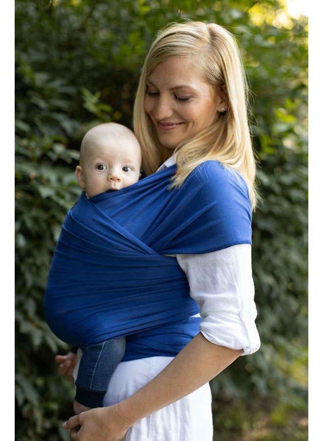 Cuddle Bug 9-in-1 Baby Wrap Sling + Carrier - Newborns & Toddlers up to 36 lbs - Hands Free - Gentle, Stretch Fabric - Ideal for Baby Showers - One Size Fits All (Blue) - Image 4