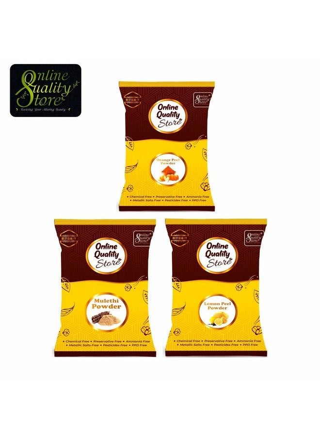 Online Quality Store Lemon Peel Powder Mulethi Powder & Orange Peel Powder600G ;Organic Face Pack ;Natural Face Pack ;Chemical Free Face Powder  - Image 3