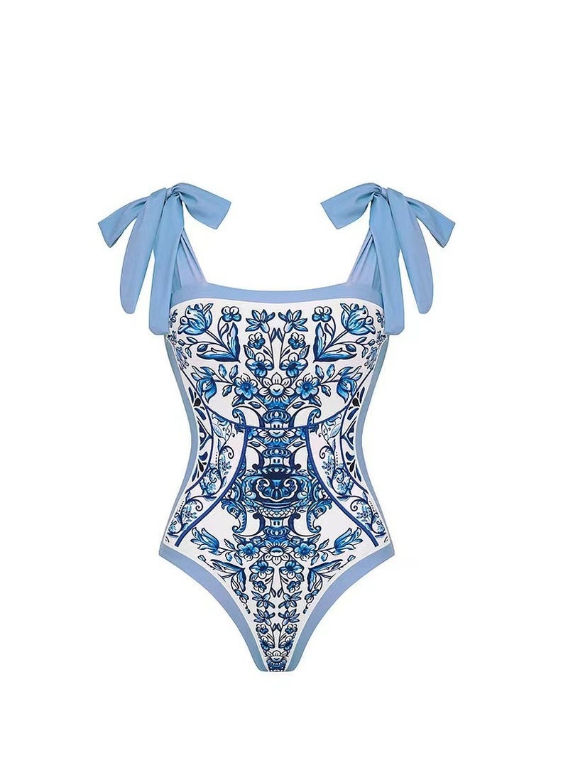 Y&D 2 Piece Swimsuits for Women High Waisted Bikini Sets Retro Swimsuit with Cover up Beach Wrap Skirt - Image 2