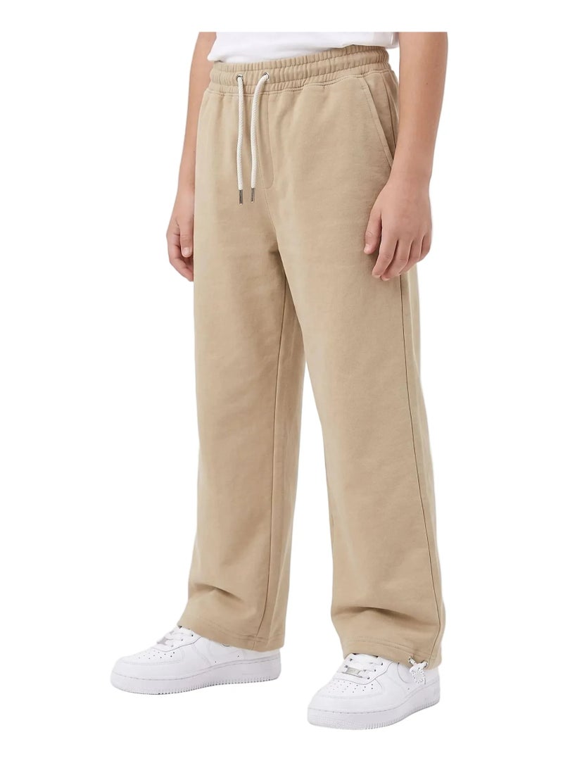 Tree Boys' Beige Wide Leg Sweatpants – Stretch Cotton Blend - Image 2