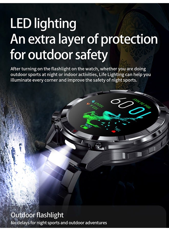 رولستيمي ساعة ذكية للرجال ، شاشة كبيرة عالية الدقة مقاس 1.52 بوصة ، مقاومة للماء بعمق آي بي 68 ، تذكير برسائل ذكية ، بطارية طويلة 500 مللي أمبير في الساعة ، مصباح ليد جيب ، مراقبة صحية ، أكثر من 100 وضع رياضي ، ساعة ذكية غير رسمية متقدمة ، شريط آي 116 أسود - Image 3