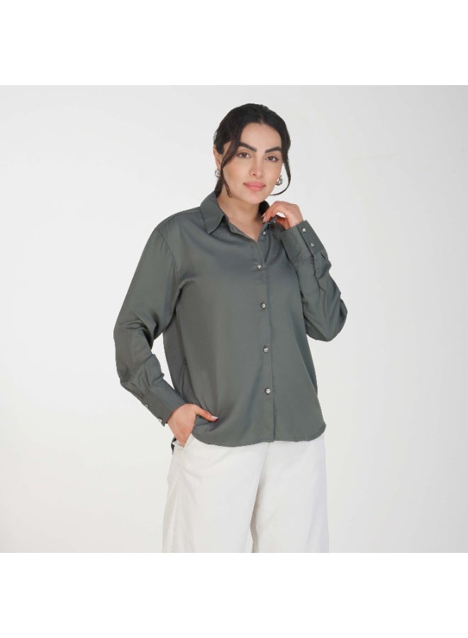 Linelle Soft Crepe Ladies Shirt – Collar Neck and Full Sleeves - Image 5