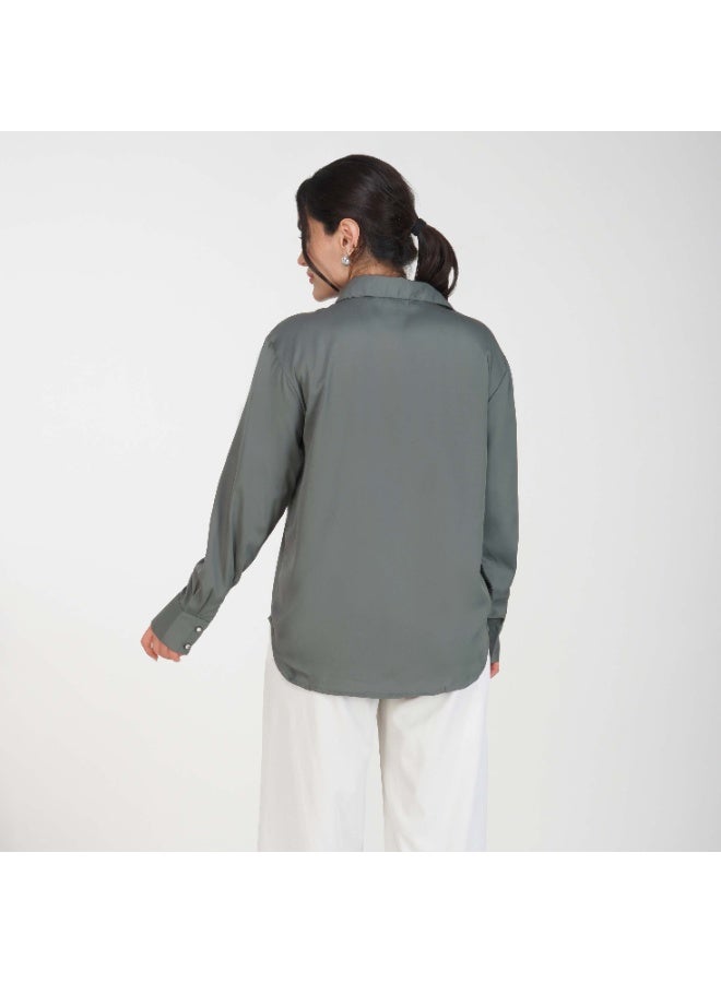 Linelle Soft Crepe Ladies Shirt – Collar Neck and Full Sleeves - Image 2