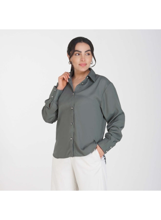 Linelle Soft Crepe Ladies Shirt – Collar Neck and Full Sleeves - Image 4