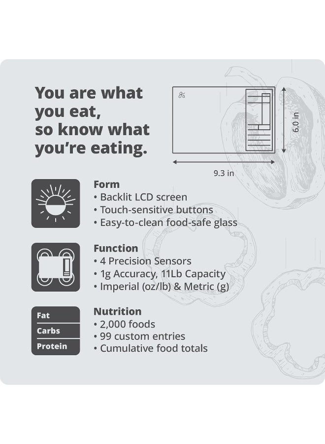 Greater Goods Greater Goods Nutrition Food Scale, Perfect for Weighing Nutritional Meals, Calculating Food Facts, and Portioning Snacks, Designed in St. Louis. - Image 5