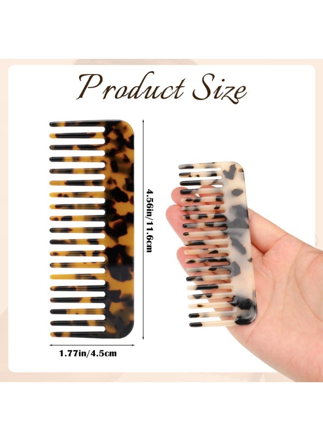 2 Pack Acetate Detangler Comb for Wet and Dry, Mini Cellulose Wide Tooth Comb, French Hair Comb, Portable Hair Detangling Comb, Ivory, Tortoise Shell - Image 4