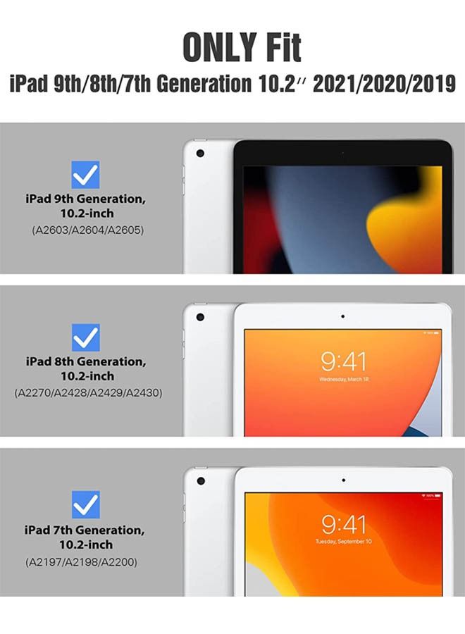 كابتن تيك جراب حماية لجهاز Apple iPad 10.2 بوصة (2021/2020/2019) جيل مع حامل أقلام ، 【يدعم شحن قلم Apple ومعرف اللمس】 ، حافظة شفافة شفافة مع إيقاظ / نوم تلقائي ، أسود - Image 2