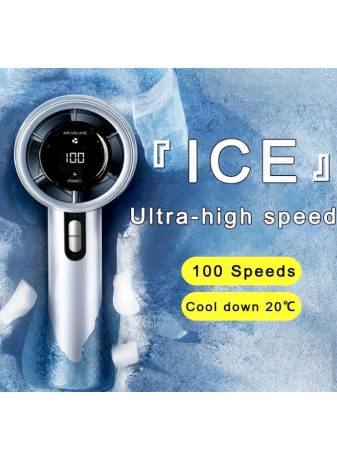 Zaroon New Portable Handheld Turbo Fan,13000RPM Rechargeable Mini Fan with LED Display, Adjustable speed , Lanyard & USB Charging – High-Speed Personal Desk Fan for Travel, Outdoor & Indoor Use - Image 4