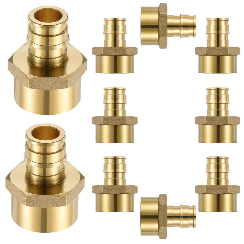 Lidertik 10 Pack Lidertik PEX A Fittings 12 Inch Expansion Female NPT Adapter 12 PEX F1960 to 12 NPT Female Threaded Adapter Brass - Image 2