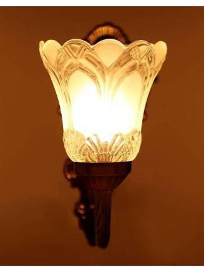 Somil Vintage Wall Lamp with Amazing Antique Finish and Hand Decorated Glass Shade Size 235 X 315 X 39 CM - Image 2