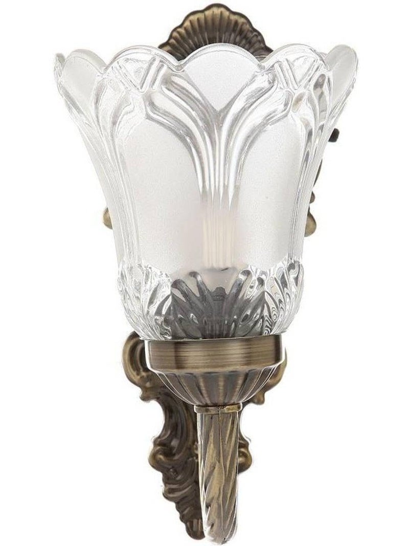 Somil Vintage Wall Lamp with Amazing Antique Finish and Hand Decorated Glass Shade Size 235 X 315 X 39 CM - Image 1