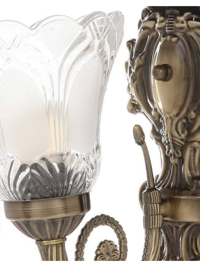 Somil Vintage Wall Lamp with Amazing Antique Finish and Hand Decorated Glass Shade Size 235 X 315 X 39 CM - Image 3
