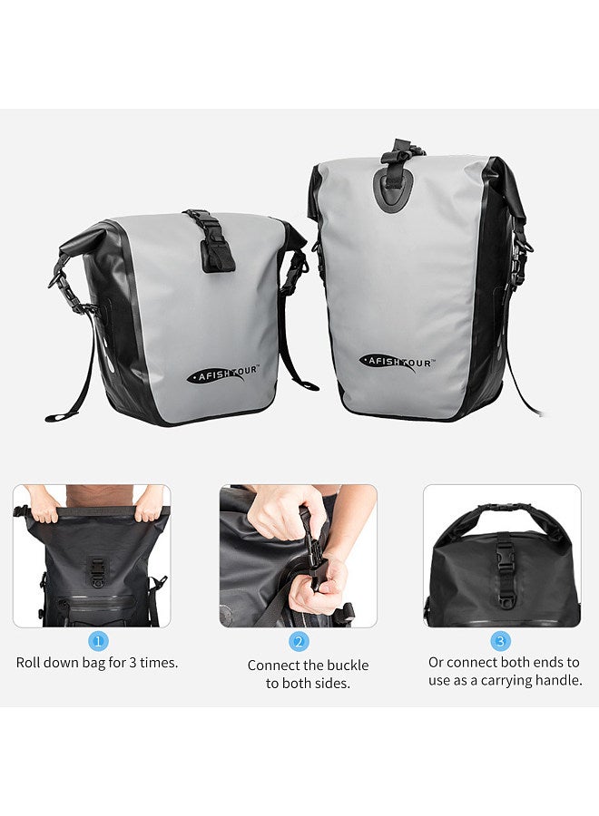 AFISHTOUR 15L/25L Cycling Trunk Bag Waterproof Bicycle Rear Rack Bag Rear Seat Bag Bike Pannier Bag Pack Travel Touring Grocery Bag  - Image 4
