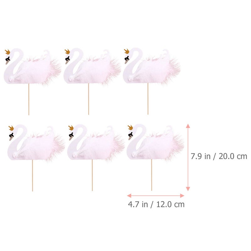 6 Pcs Swan Cake Inserting Toppers Baking Adorns Birthday Cakes DIY Decorations - Image 2