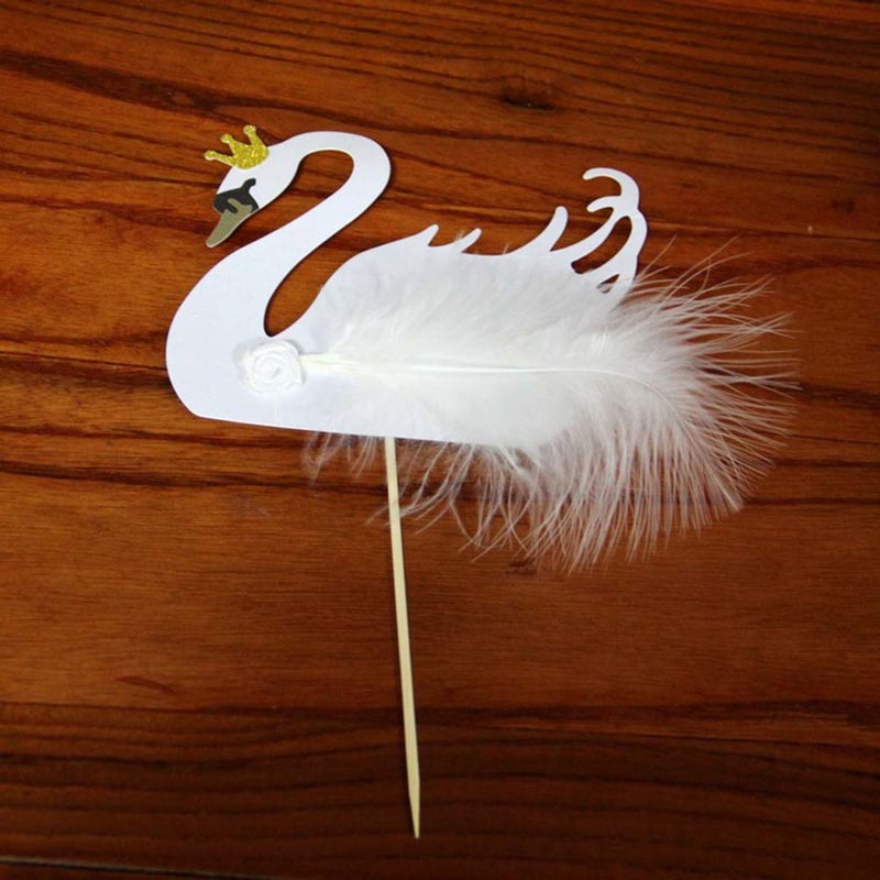 6 Pcs Swan Cake Inserting Toppers Baking Adorns Birthday Cakes DIY Decorations - Image 1