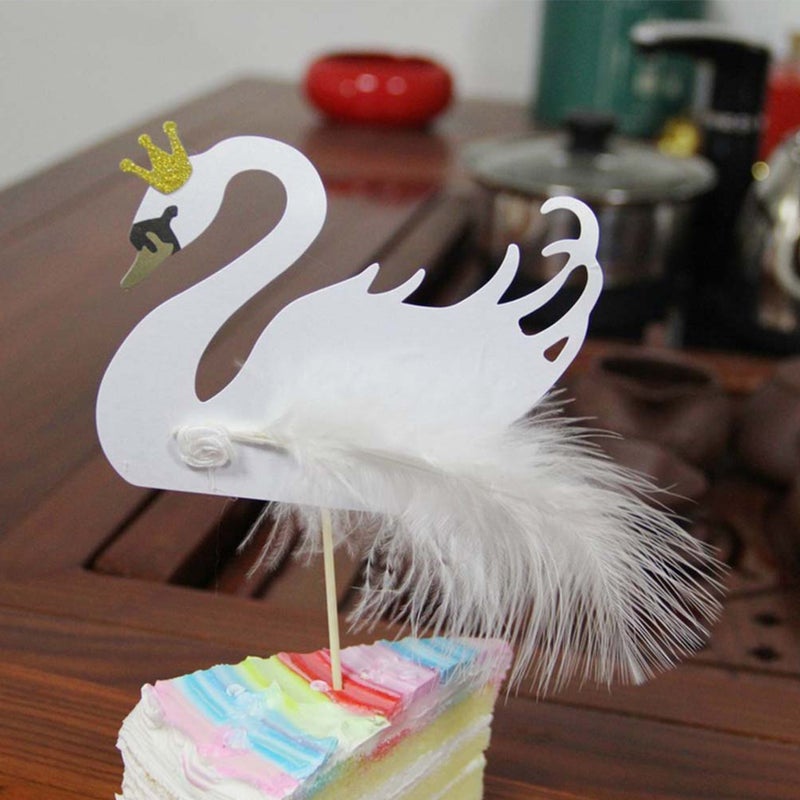 6 Pcs Swan Cake Inserting Toppers Baking Adorns Birthday Cakes DIY Decorations - Image 4